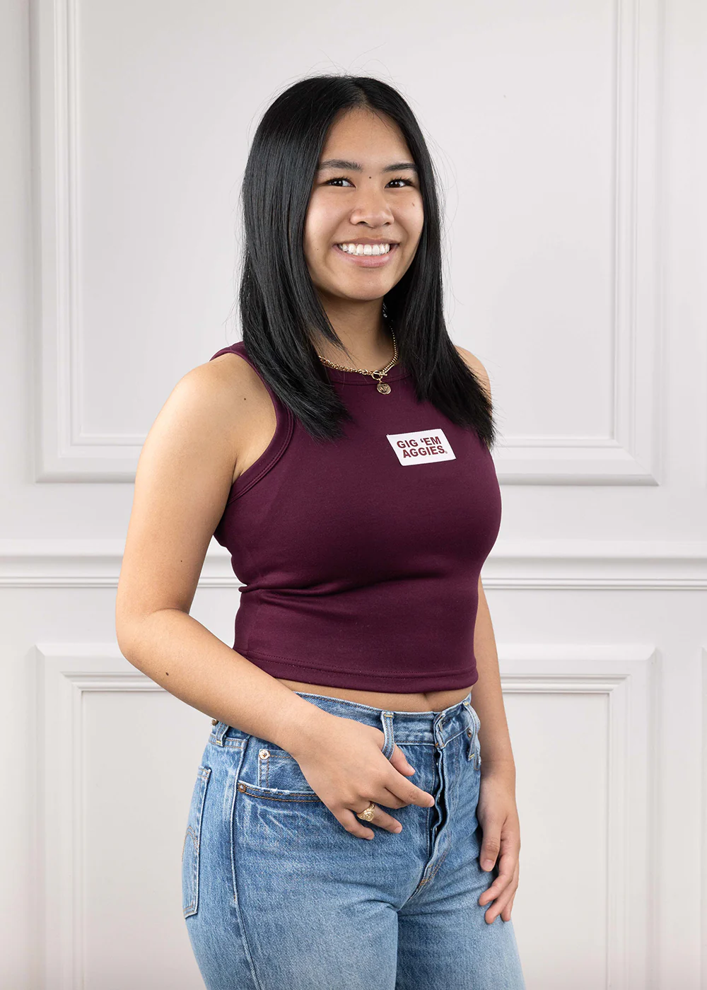 Gig 'Em Aggies Scarlet & Gold Tank Top - Maroon - Image 2
