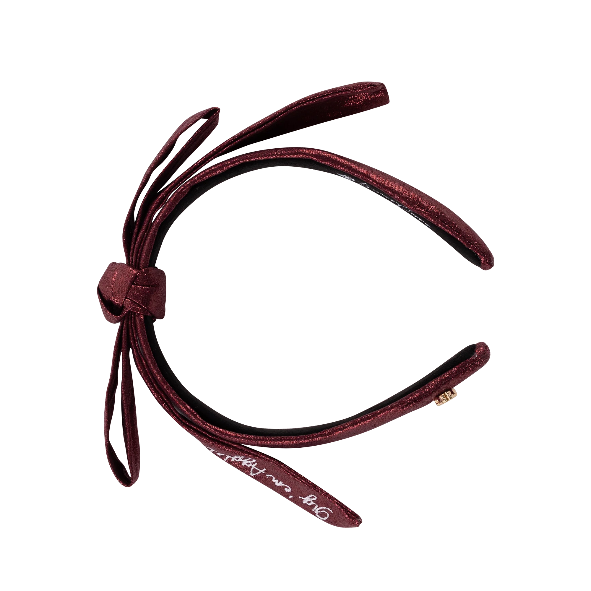 Gig 'Em Aggies Thin Embroidered Ribbon Bow Headband - Image 3
