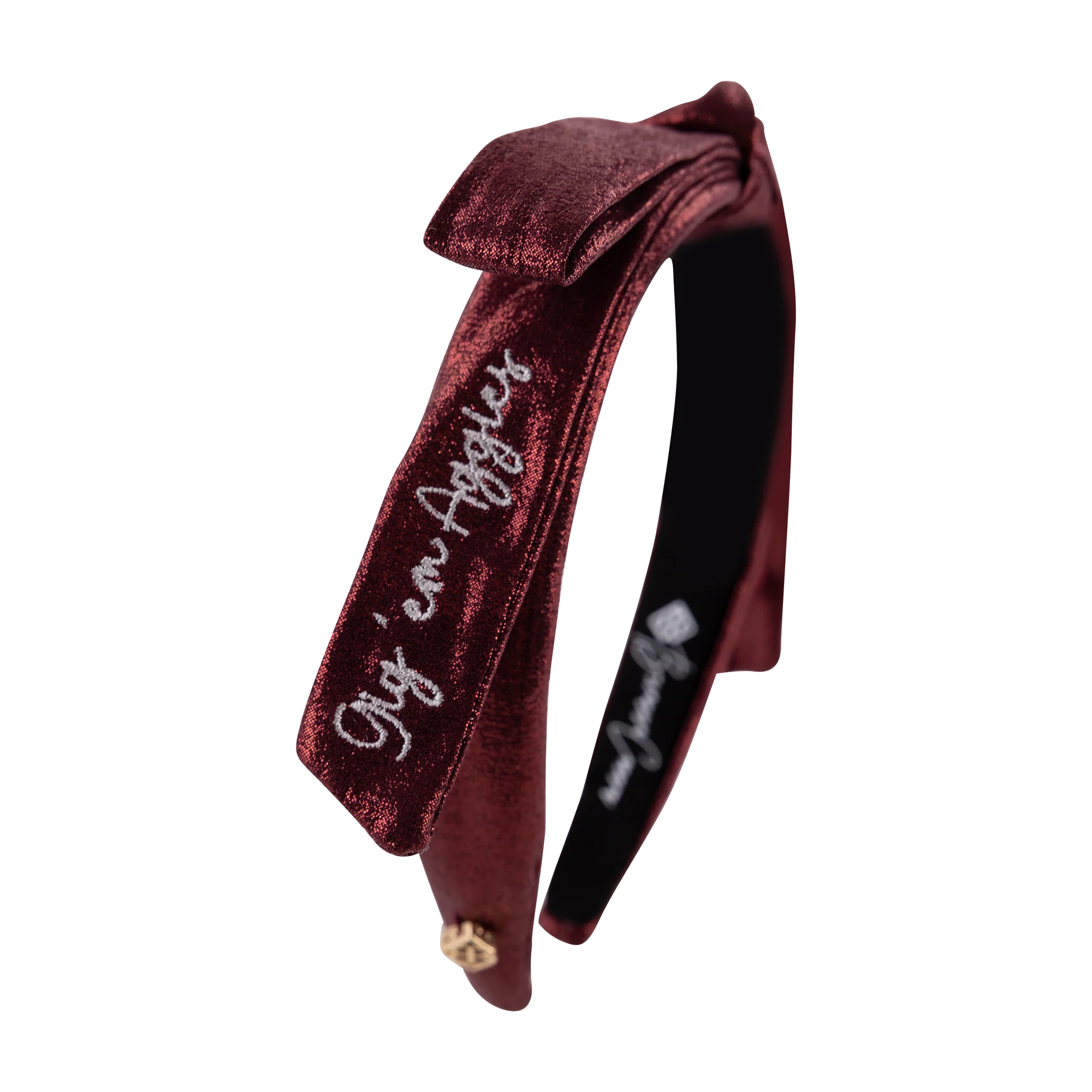 Gig 'Em Aggies Thin Embroidered Ribbon Bow Headband - Image 7