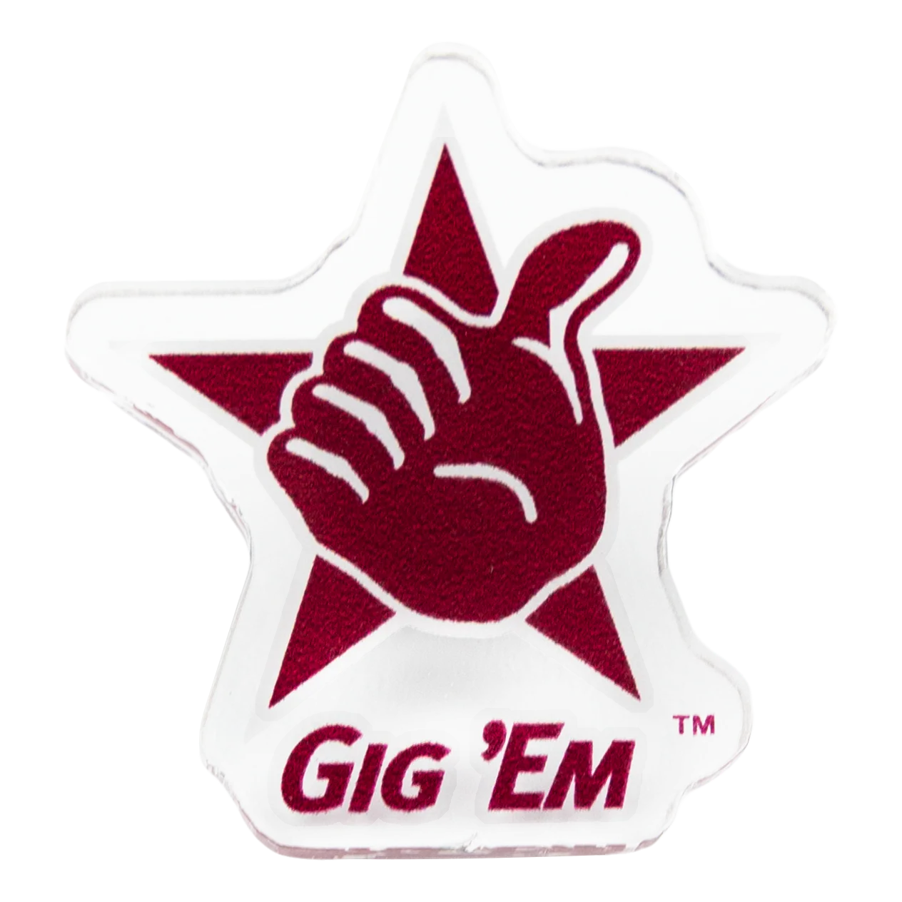 Gig 'Em Pin Back Button