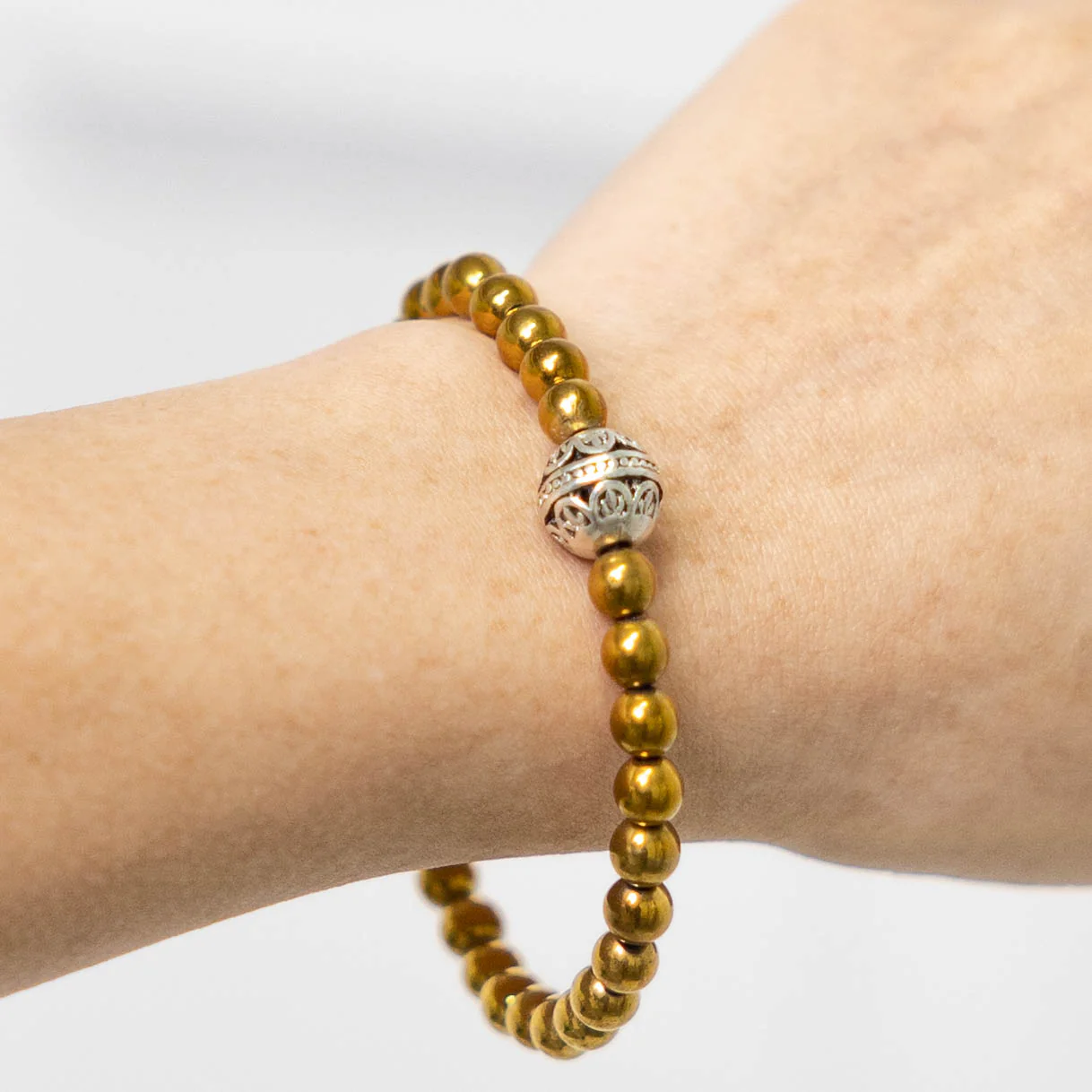 Gold Hematite Ball Centerpiece Bracelet - Image 4