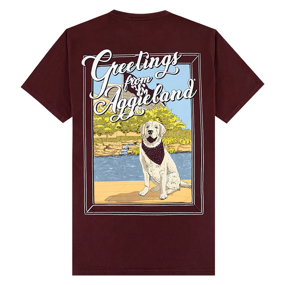 Greetings From Aggieland Dog T-Shirt - Maroon