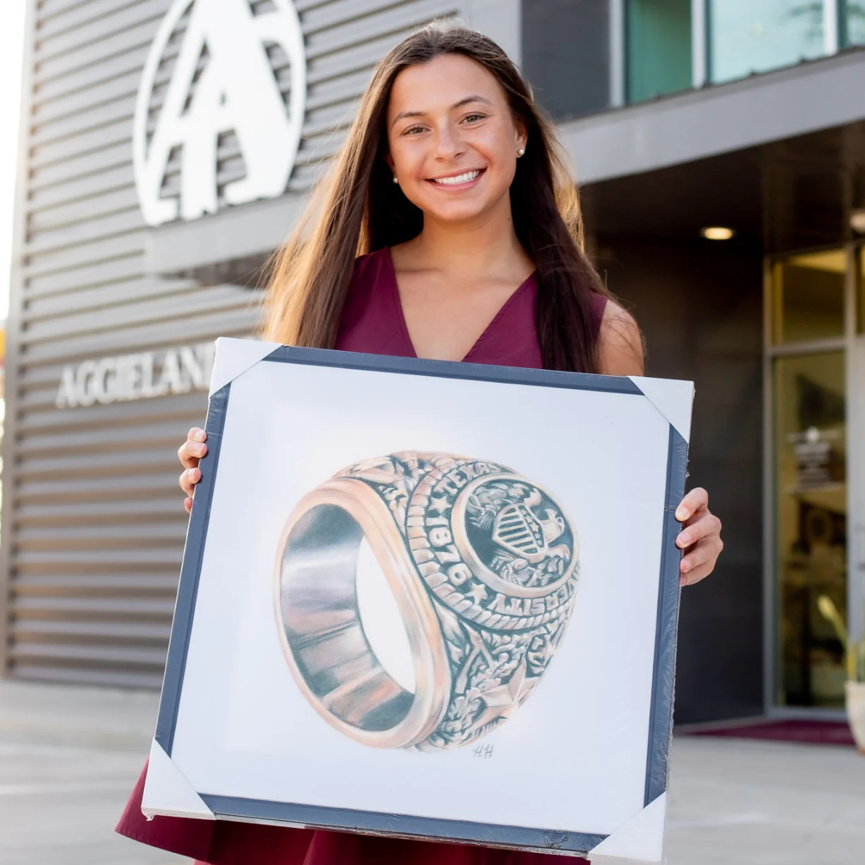 Texas A&M Aggie Ring Framed Canvas - Image 2