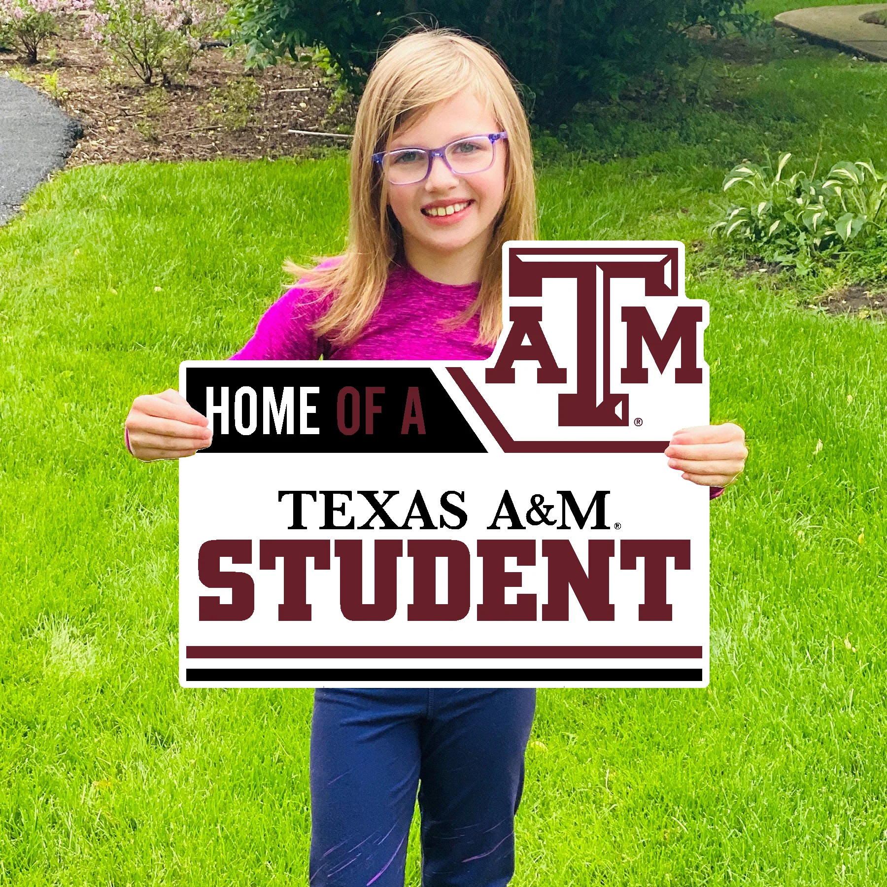 Home of a Texas A&M Student Yard Sign 18" x 24" - Image 2