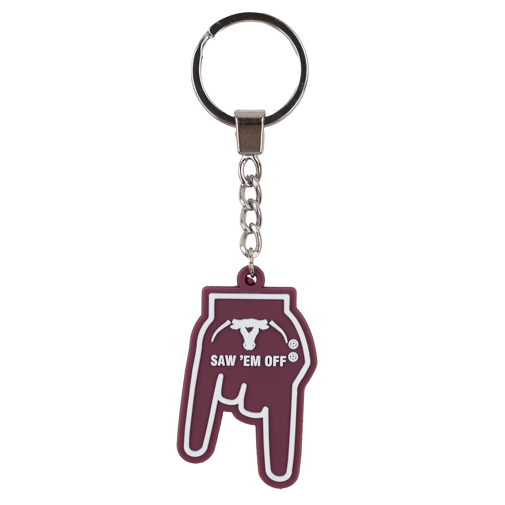 Saw 'Em Off Horns Down Keychain