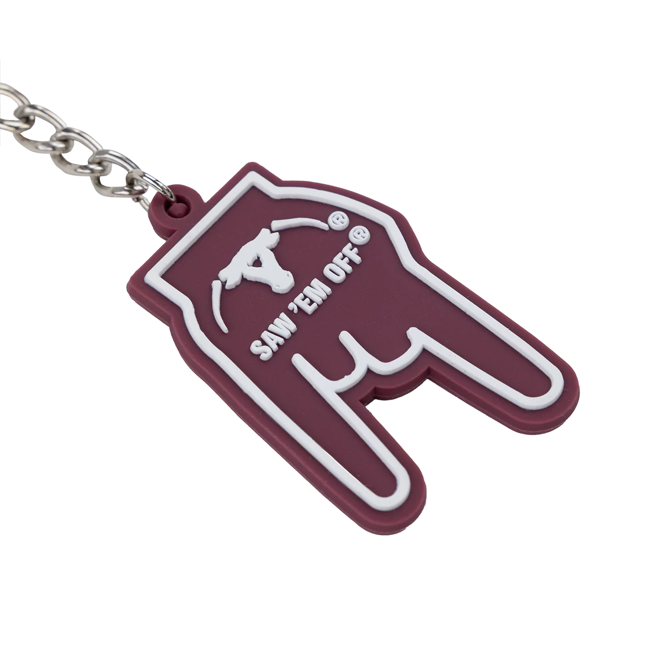 Saw 'Em Off Horns Down Keychain - Image 2