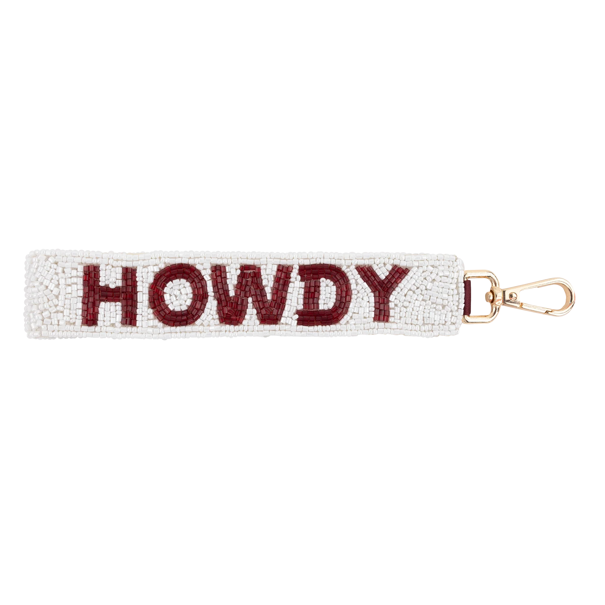 Howdy Fan Glam Beaded Wristlet - White