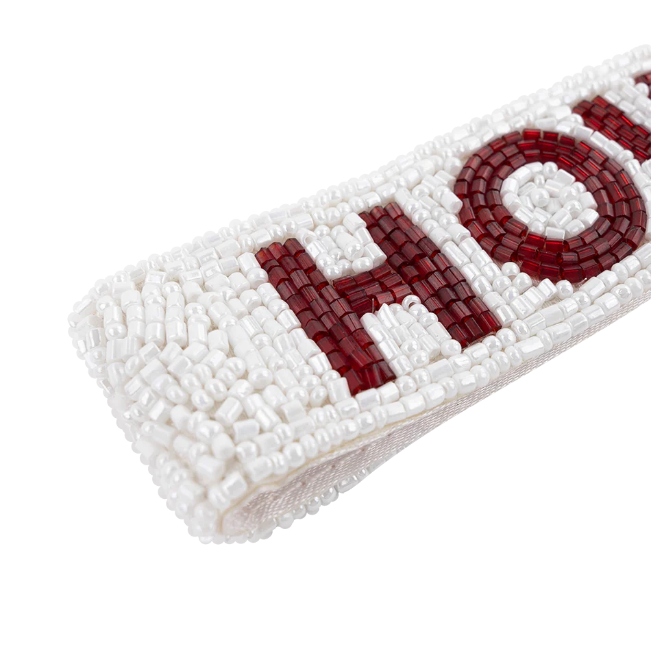 Howdy Fan Glam Beaded Wristlet - White - Image 2