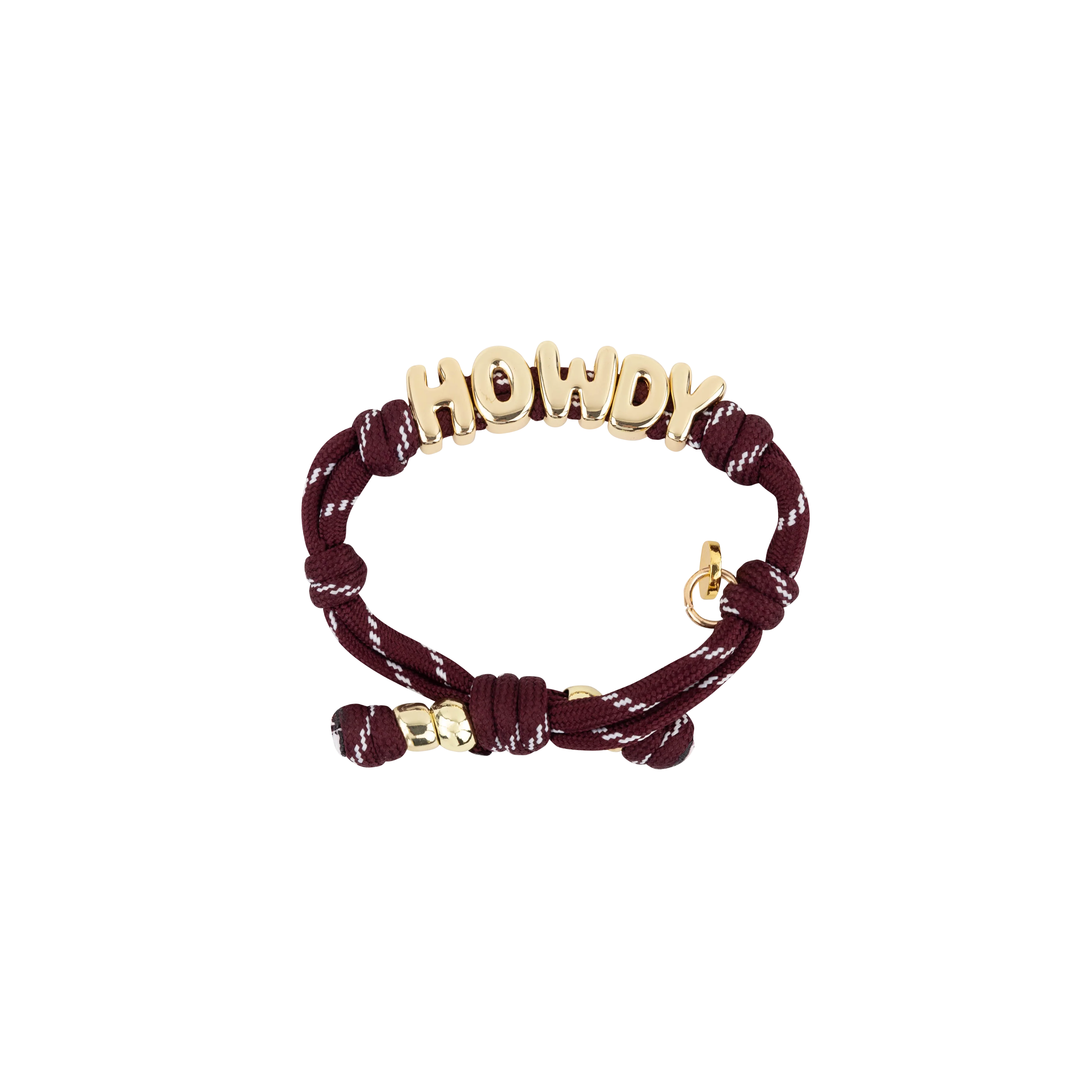 Howdy Paracord Cinch Tassel Bracelet - Maroon