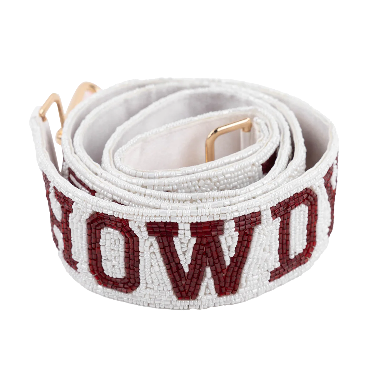 Howdy Star Fan Glam Beaded Bag Strap - White