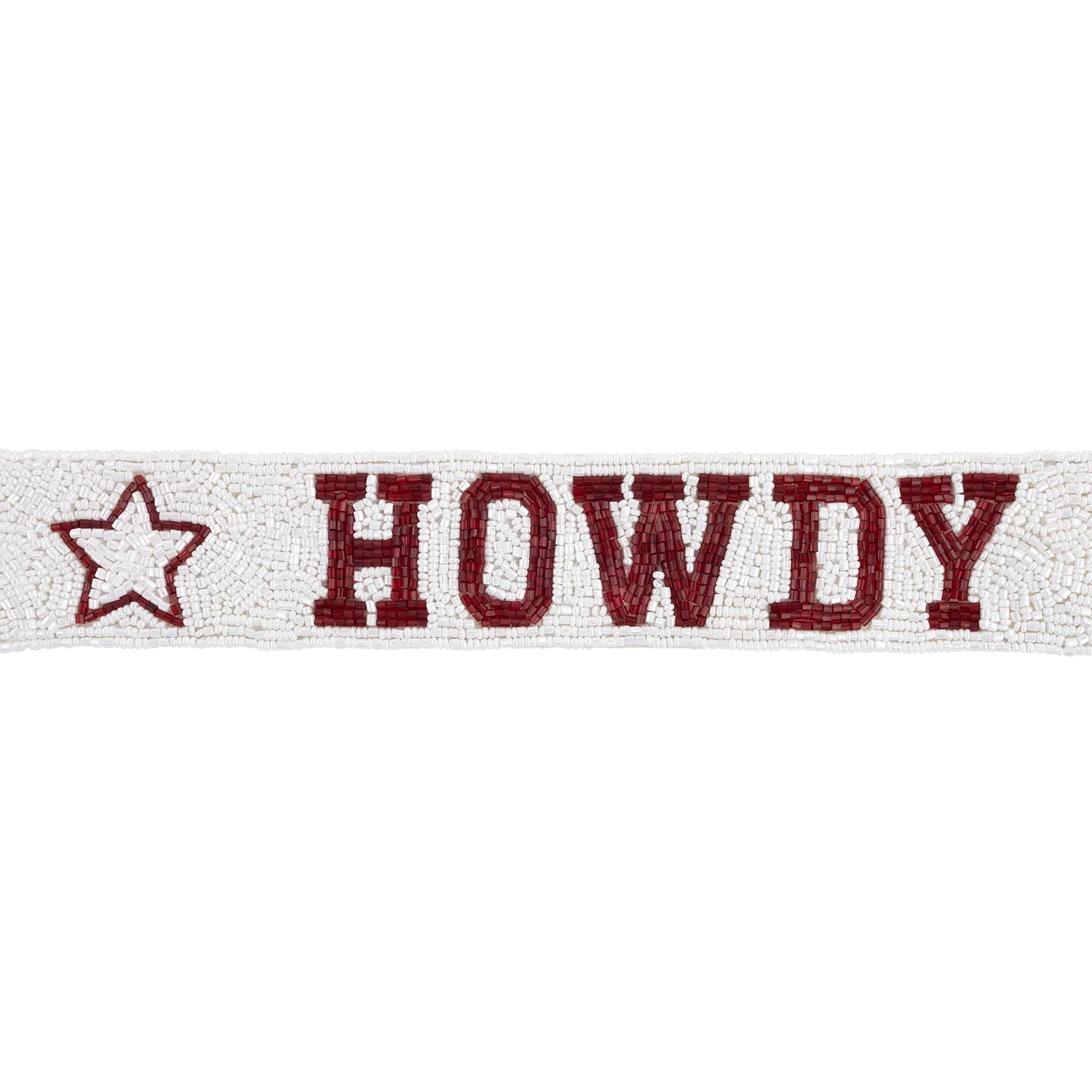 Howdy Star Fan Glam Beaded Bag Strap - White - Image 2