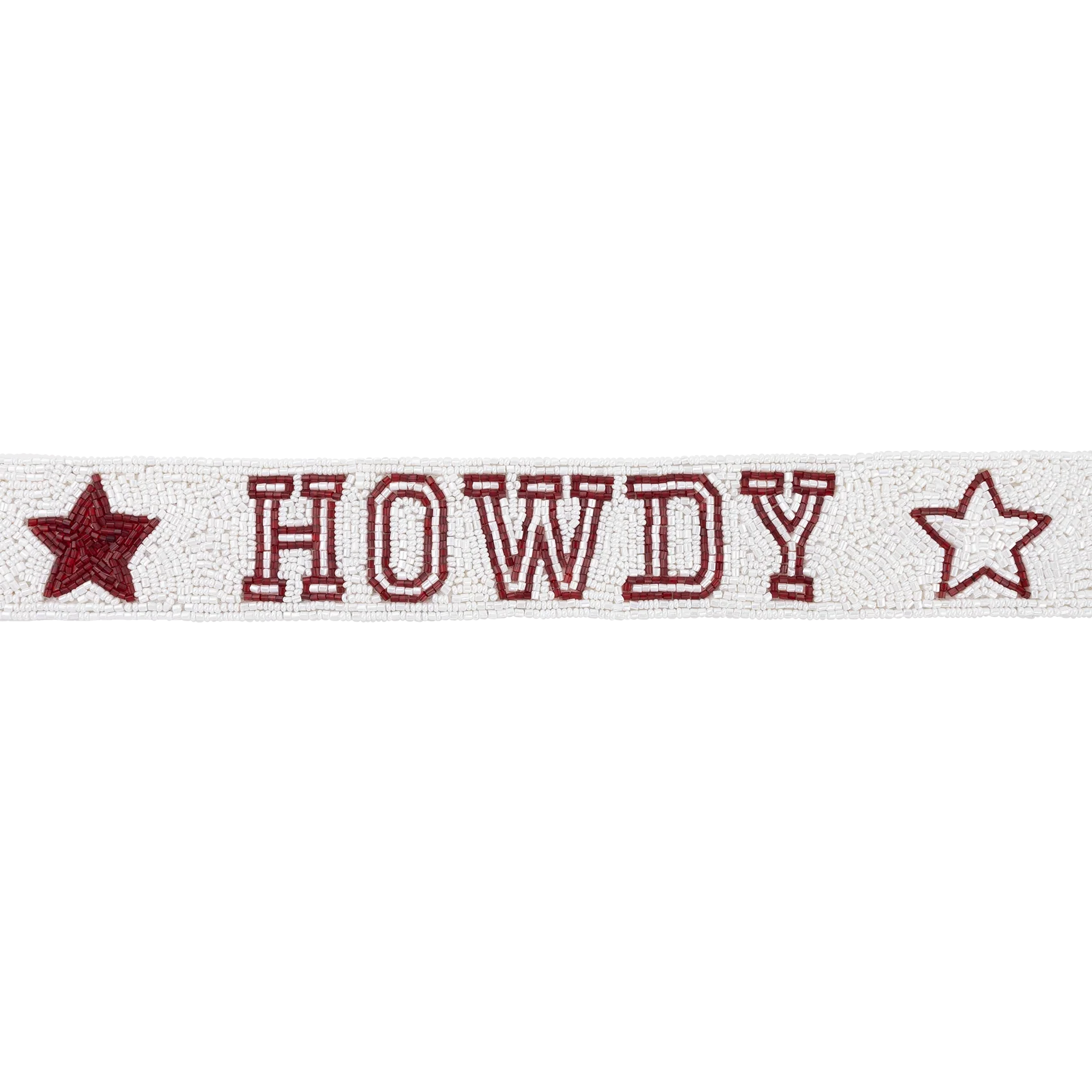 Howdy Star Fan Glam Beaded Bag Strap - White - Image 3