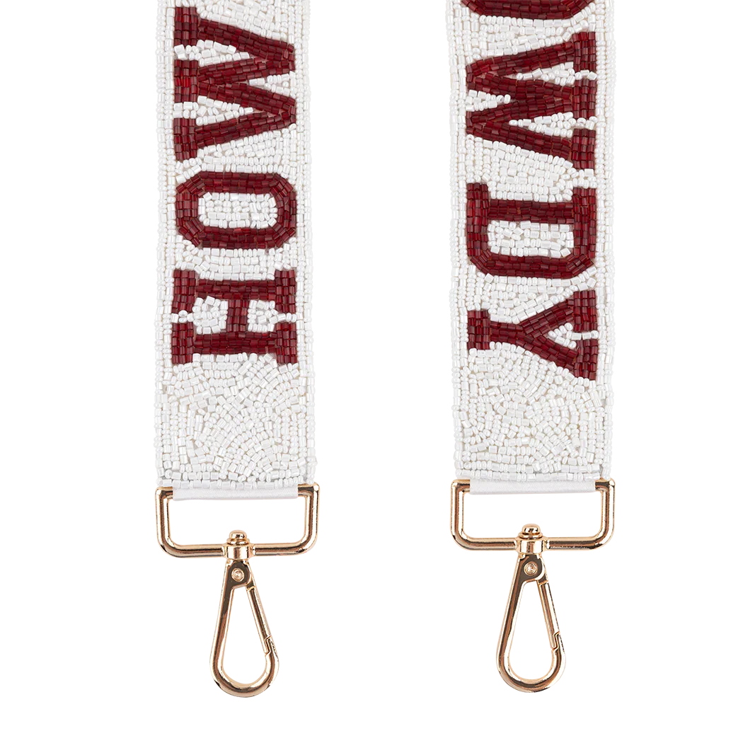 Howdy Star Fan Glam Beaded Bag Strap - White - Image 4