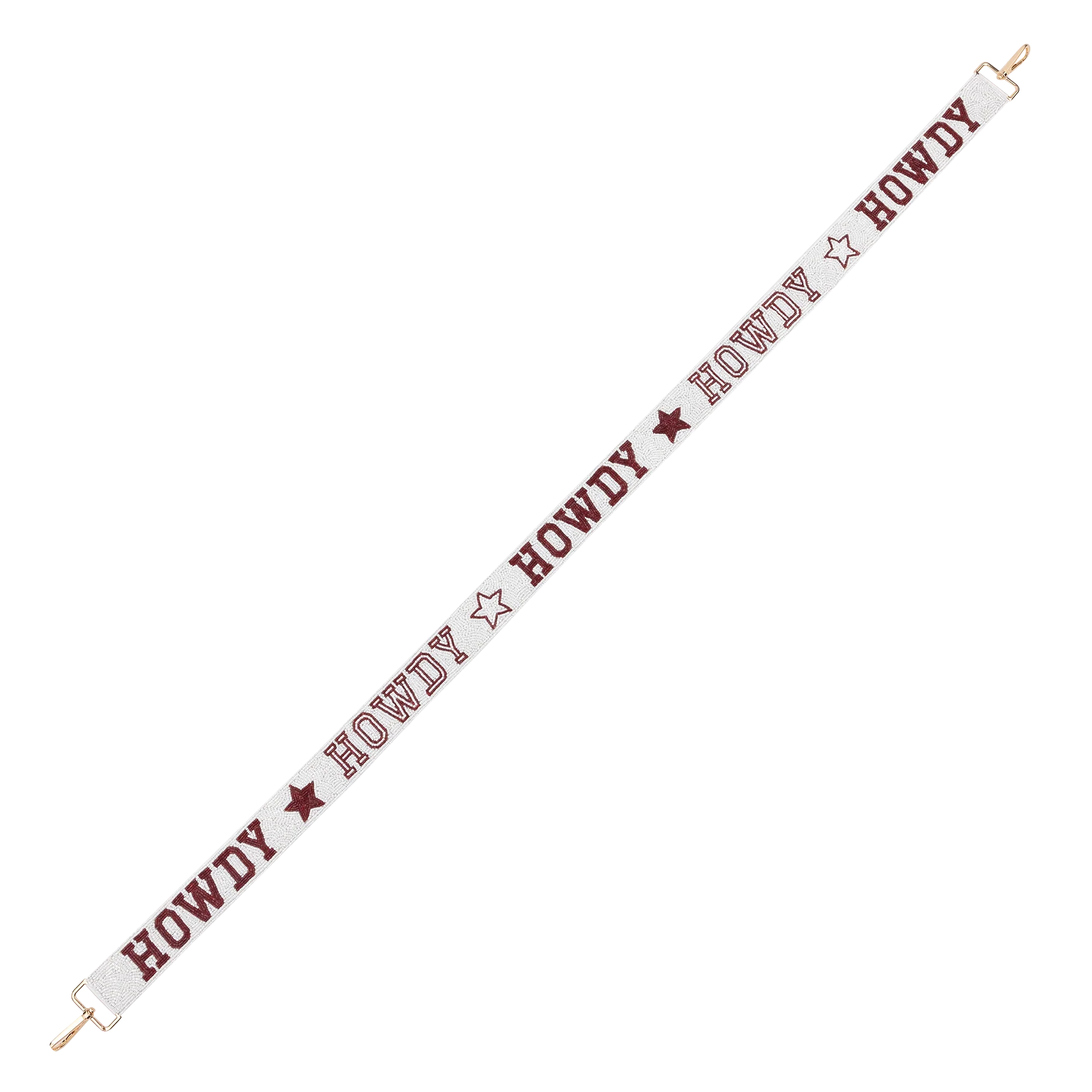 Howdy Star Fan Glam Beaded Bag Strap - White - Image 5