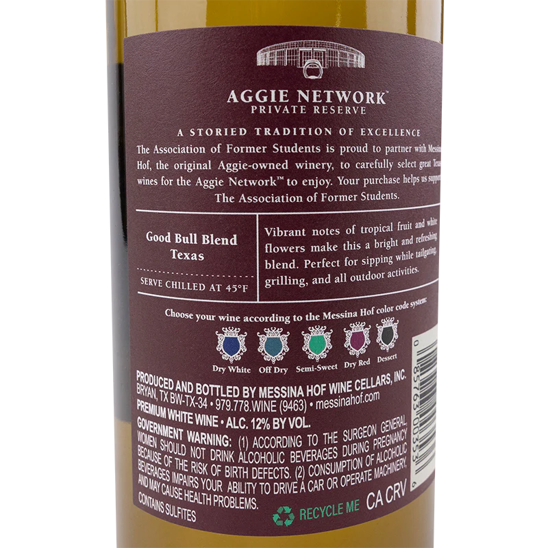 In Store Pick Up Or Local Delivery Only: Messina Hof Aggie Network Good Bull Wine - Image 4