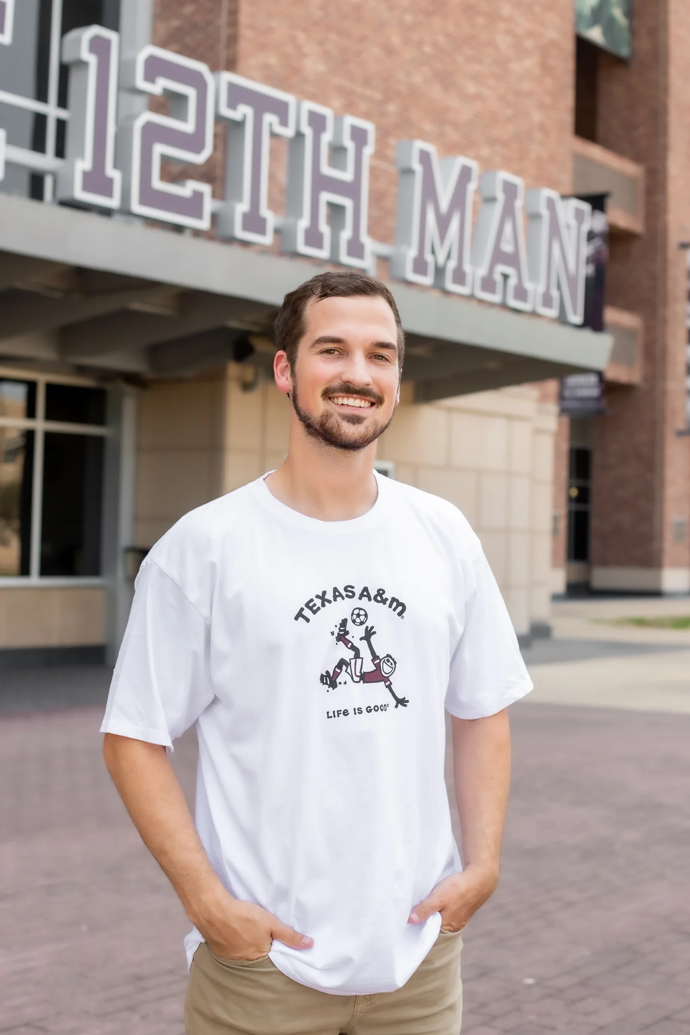 Texas A&M Life is Good Jake Soccer White T-Shirt - Image 2