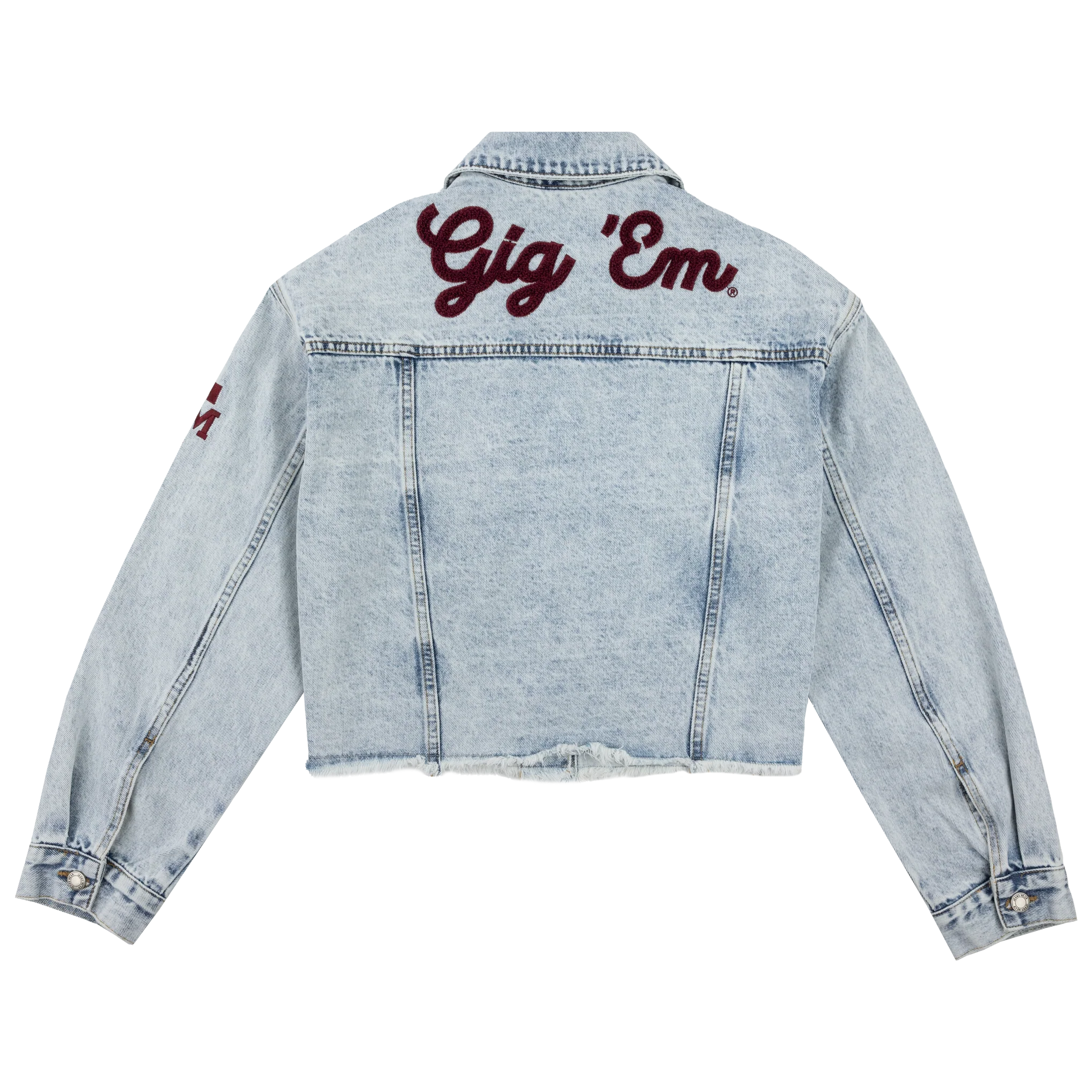 Texas A&M Gig 'Em Hype & Vice Cropped Jean Jacket - Image 4