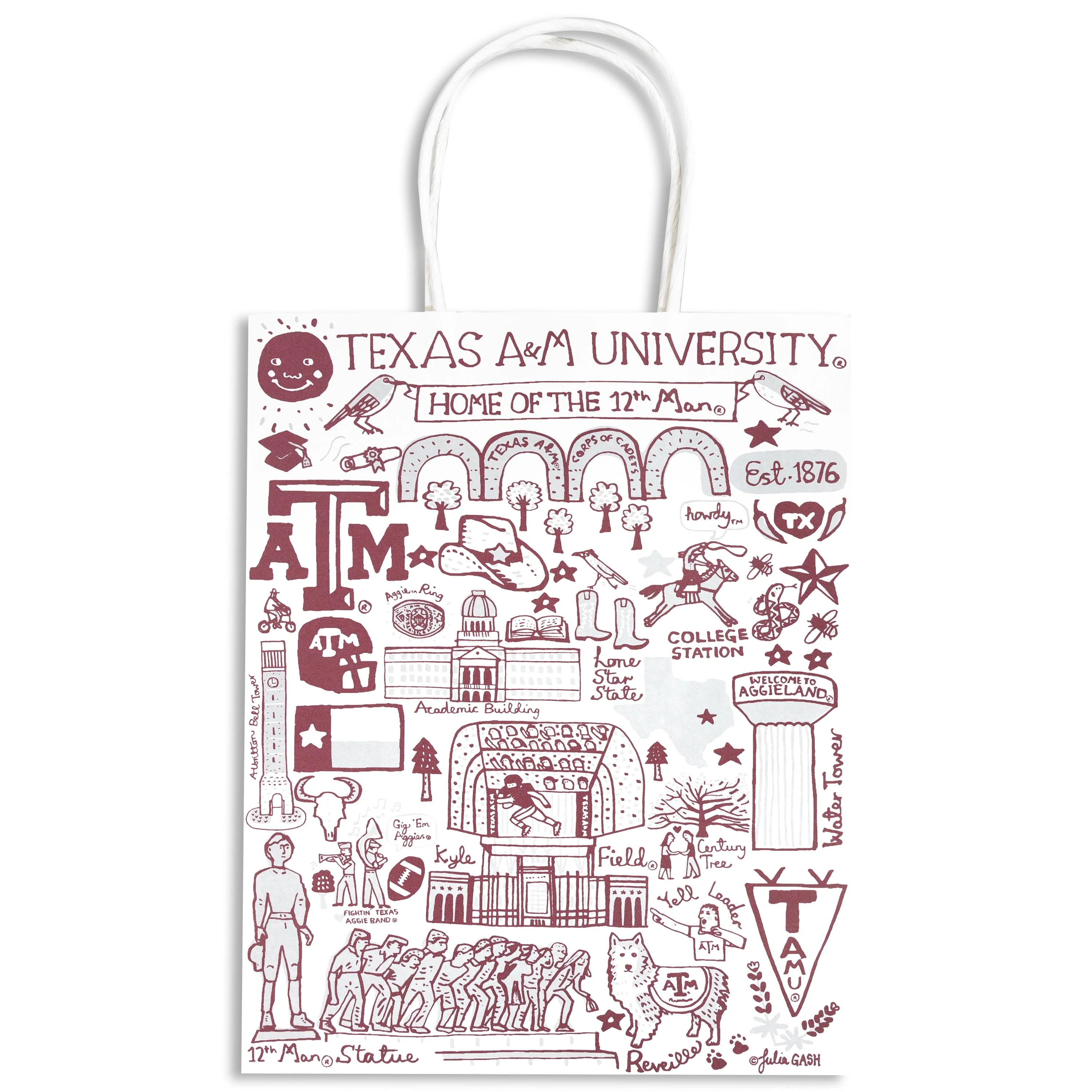 Texas A&M Julia Gash Paper Gift Tote