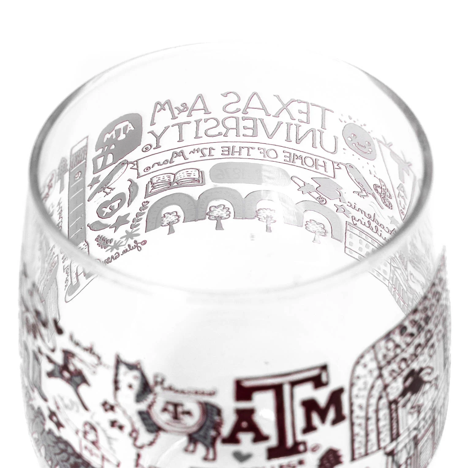 Texas A&M Julia Gash Wine Glass - Image 2