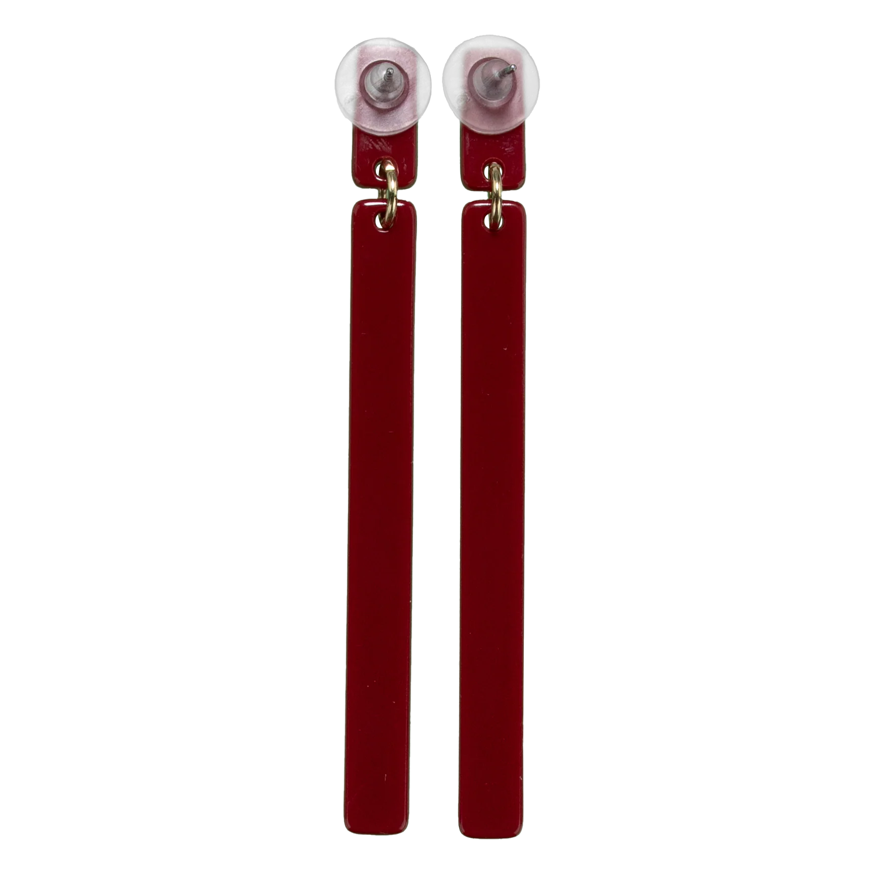 Maroon Keli Bar Earrings - Image 2