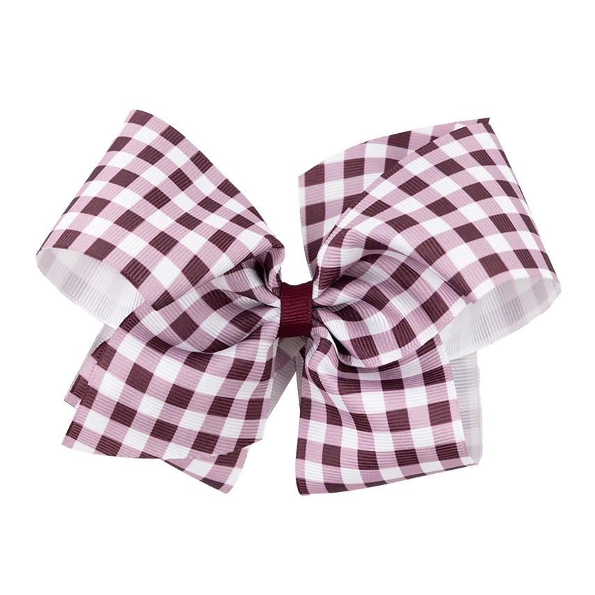King Gingham Print Bow