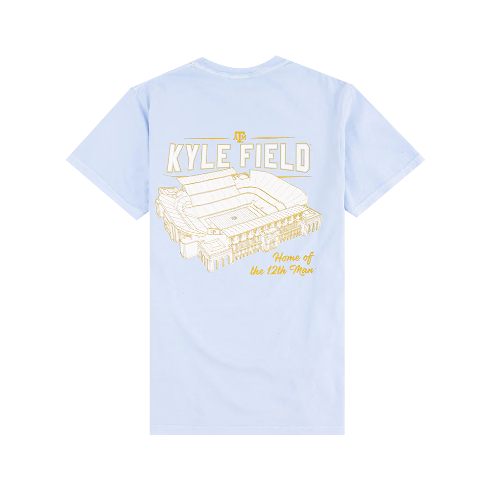 Kyle Field Light Blue and Gold T-Shirt