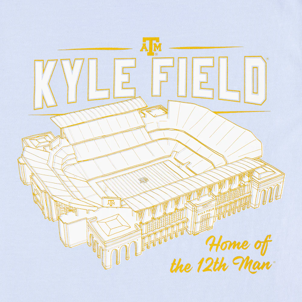 Kyle Field Light Blue and Gold T-Shirt - Image 3