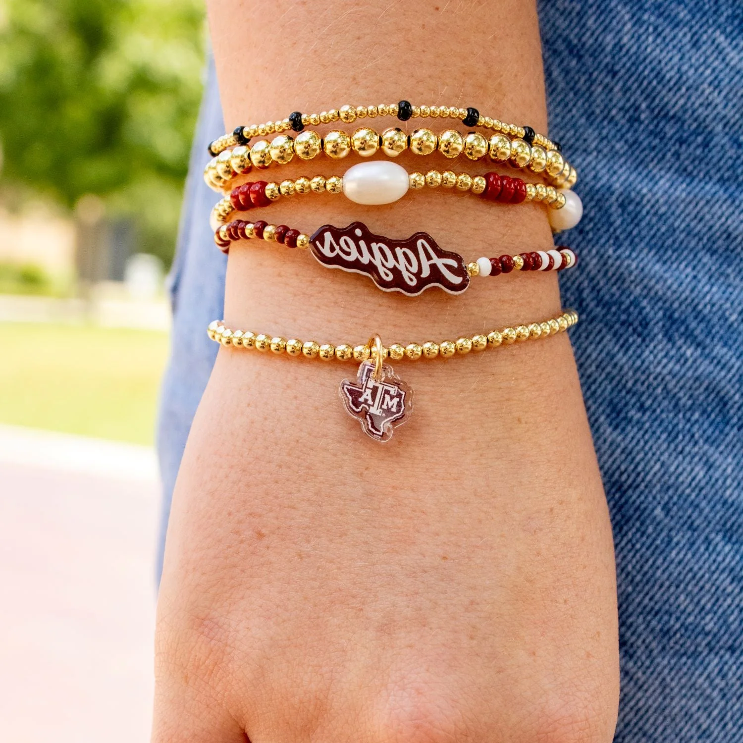 Lonestar A&M Beaded Blondes Bracelet - Image 2