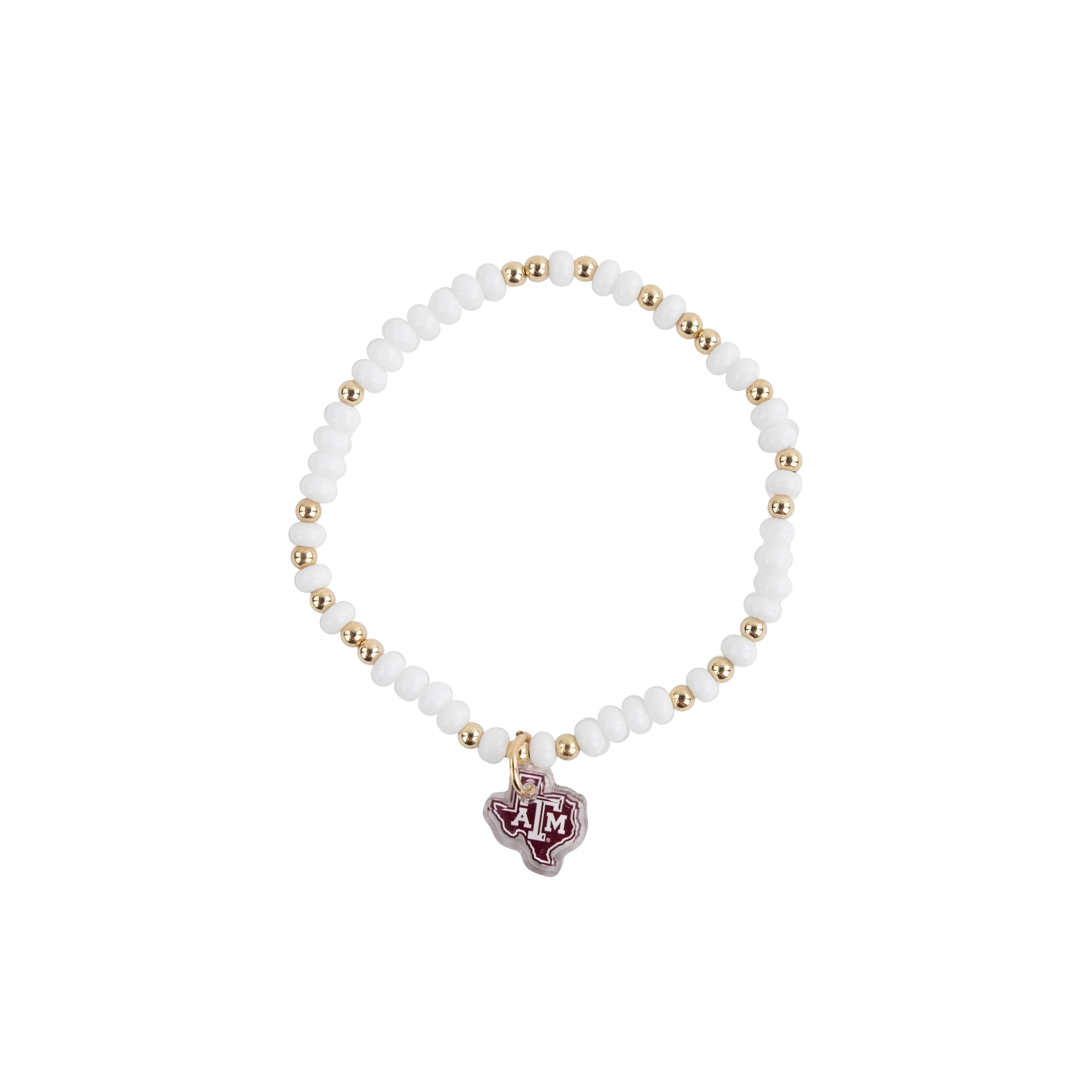 Lonestar Texas A&M Beaded Blondes Sprinkle Bracelet - White