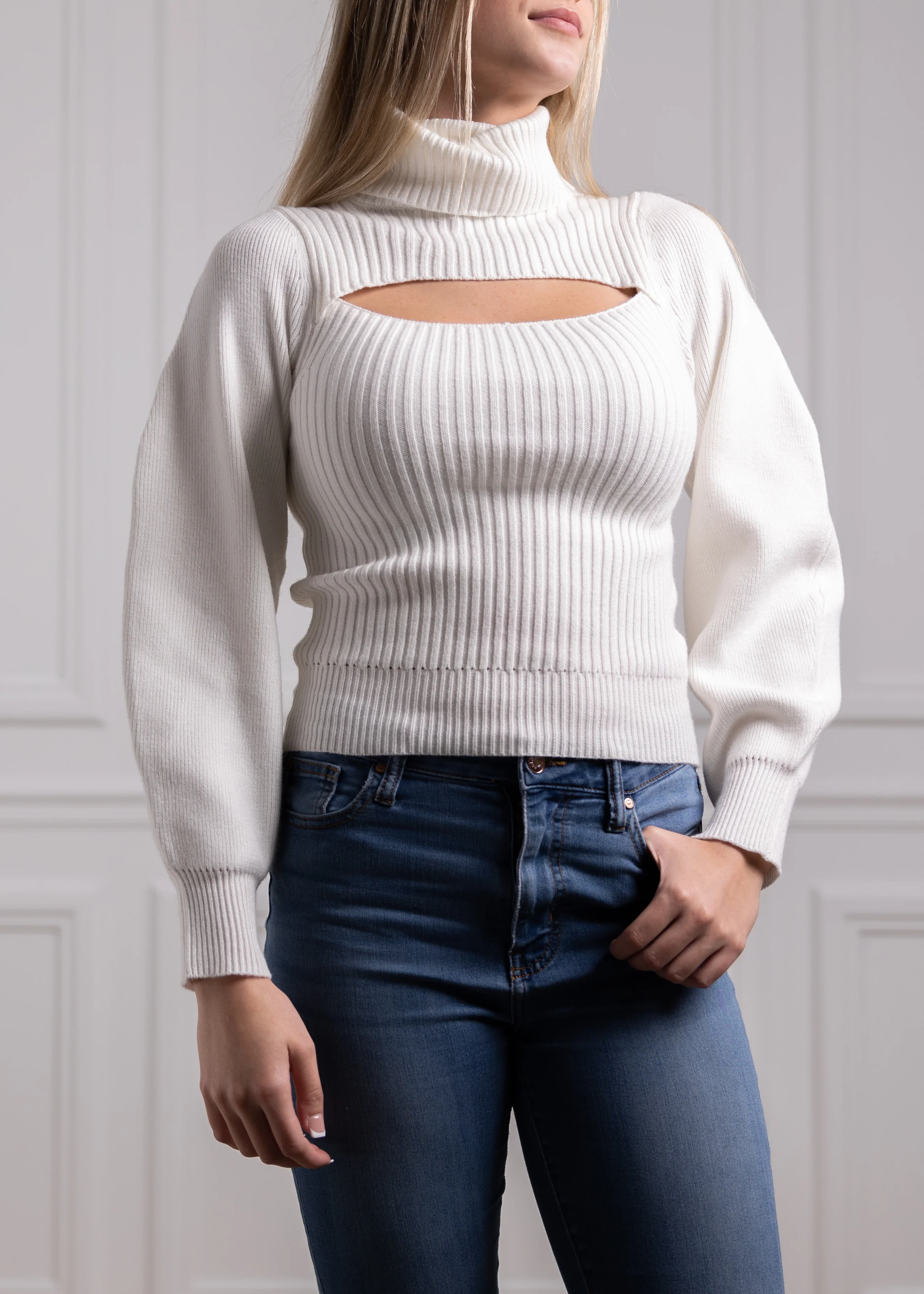 Long Sleeve Sweater Tank - Image 2