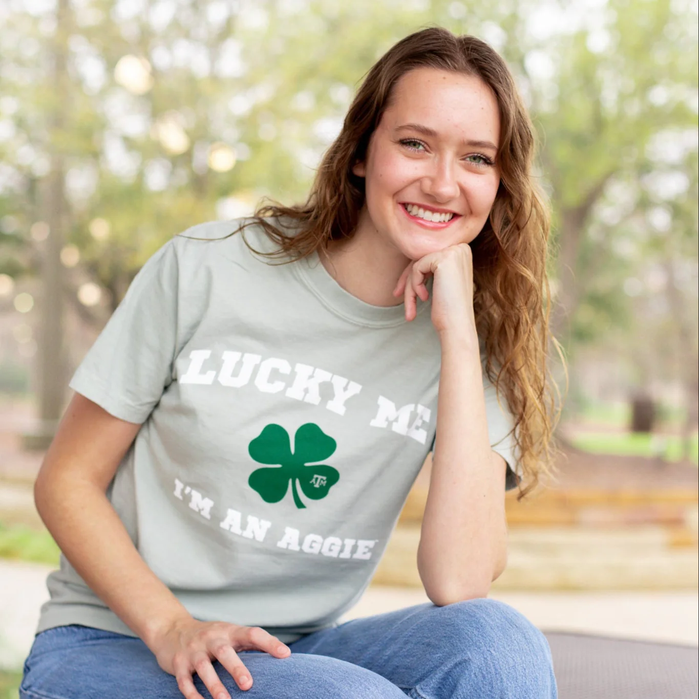 Lucky Me I'm An Aggie T-Shirt - Green - Image 2
