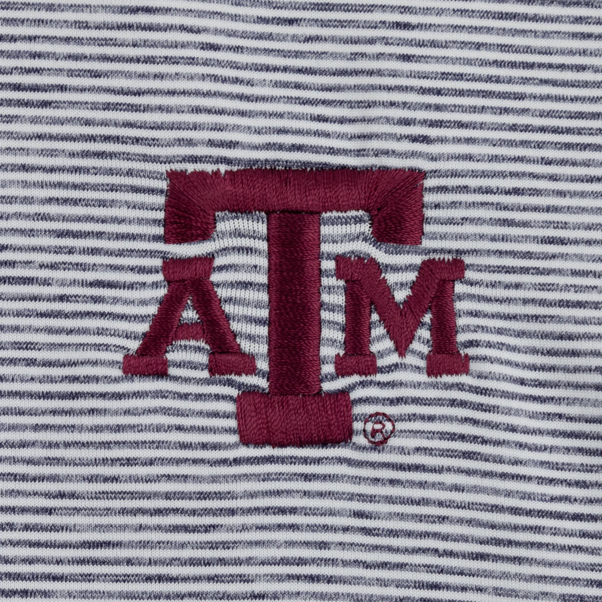Texas A&M Johnnie-O Lyndon Gray Stripe Performance Polo - Image 2