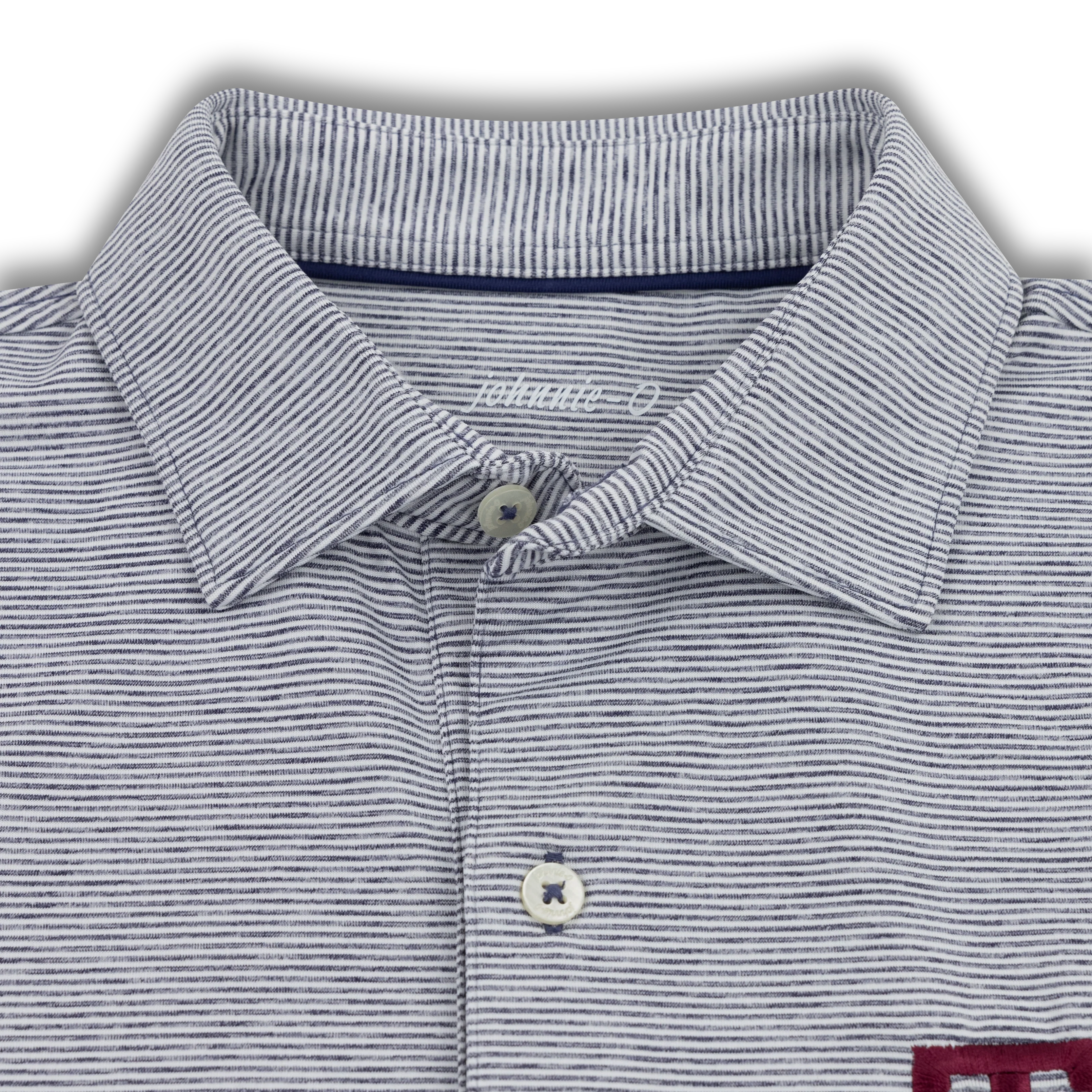 Texas A&M Johnnie-O Lyndon Gray Stripe Performance Polo - Image 3