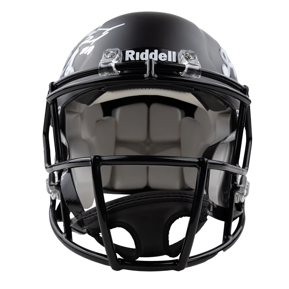 Marcel Reed Black Authentic Football Helmet - Image 3