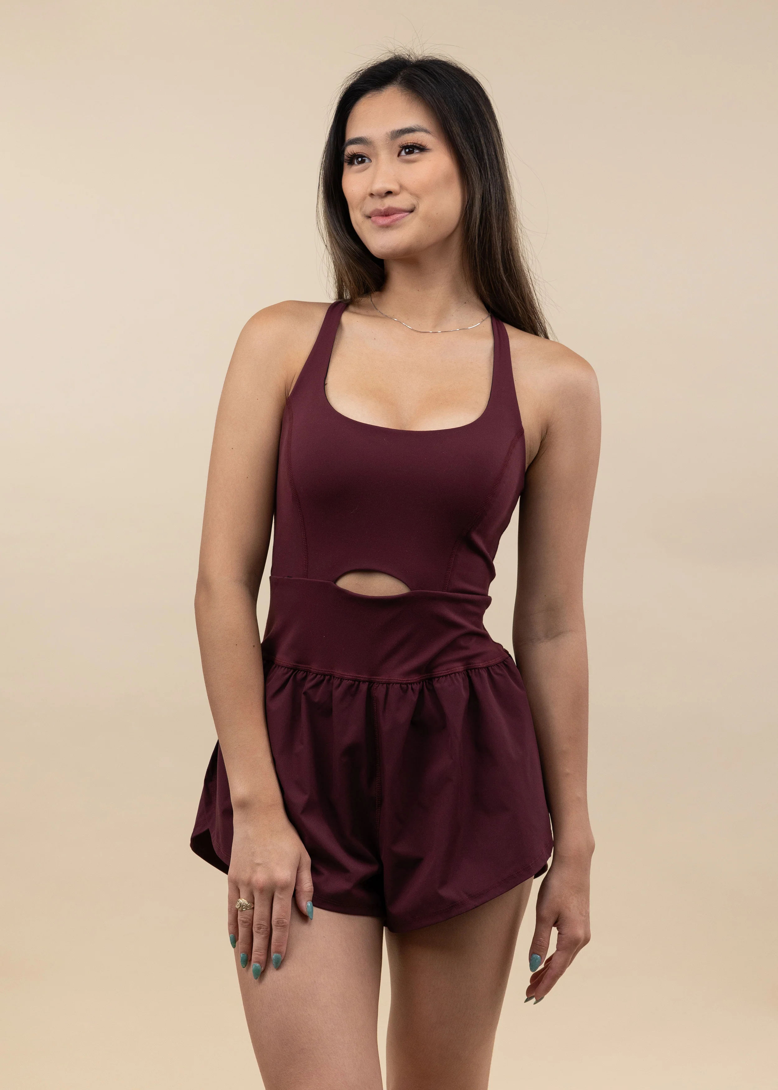 Maroon Activewear Romper - Image 2