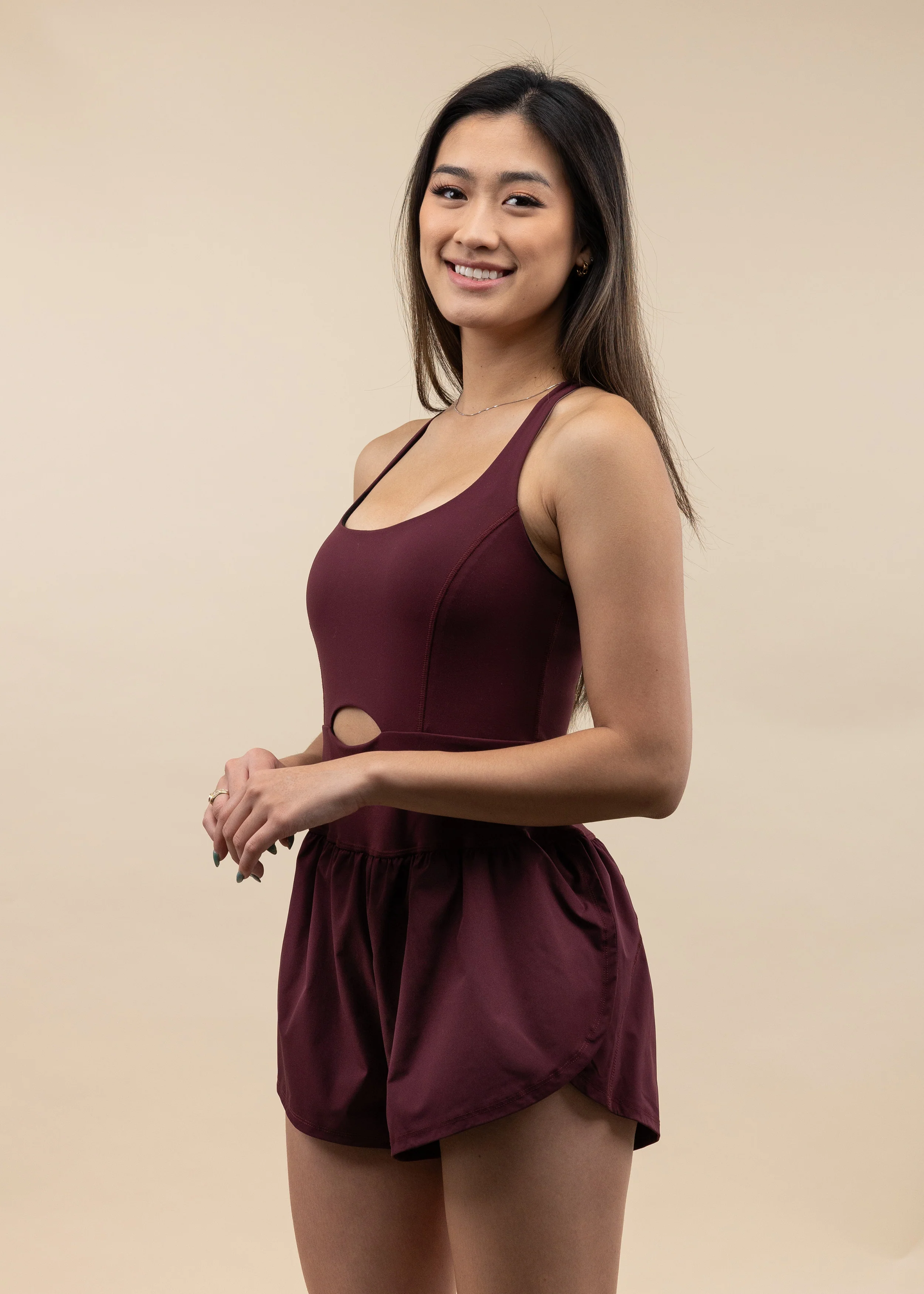 Maroon Activewear Romper - Image 4