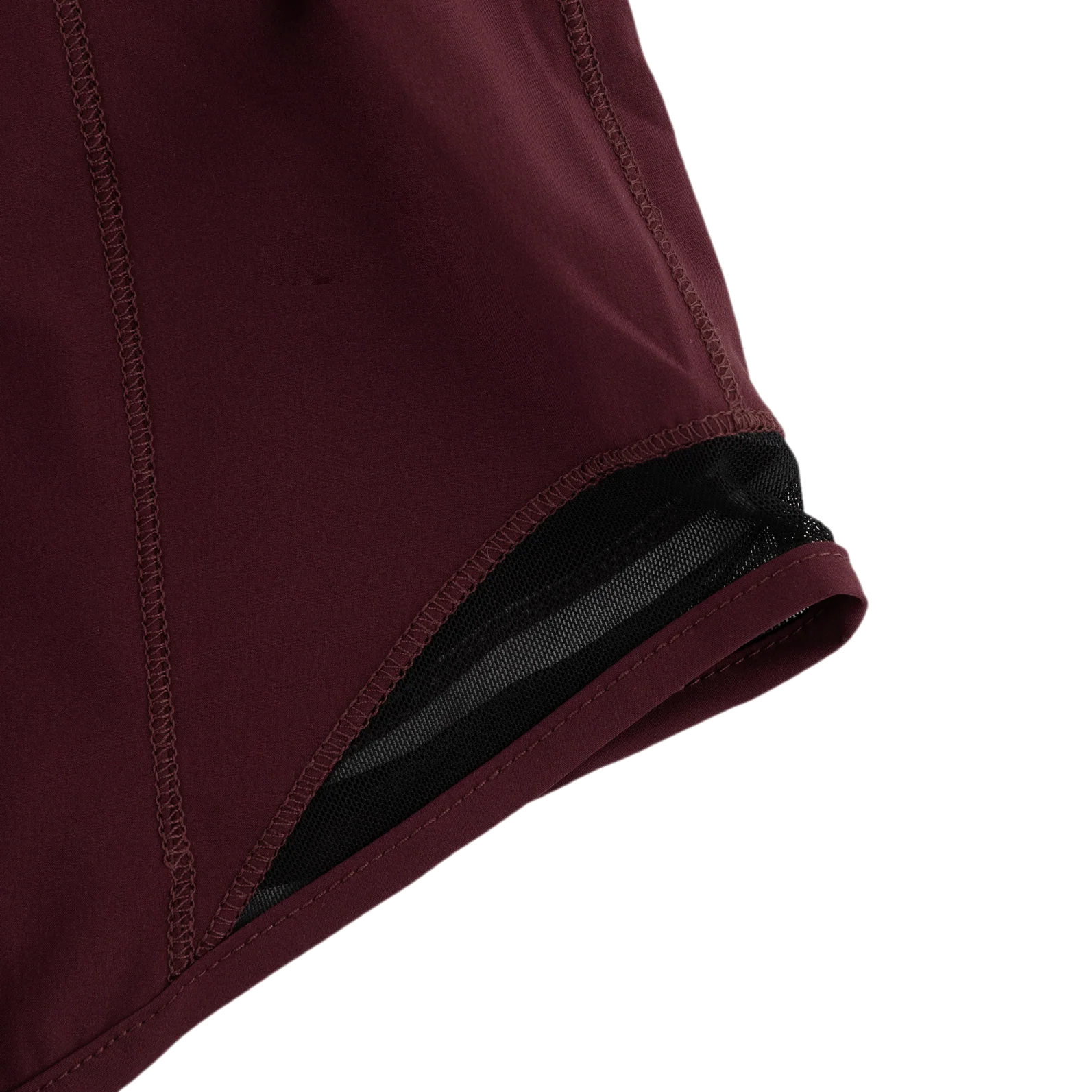 Maroon Athletic Mesh Detail Shorts - Image 5
