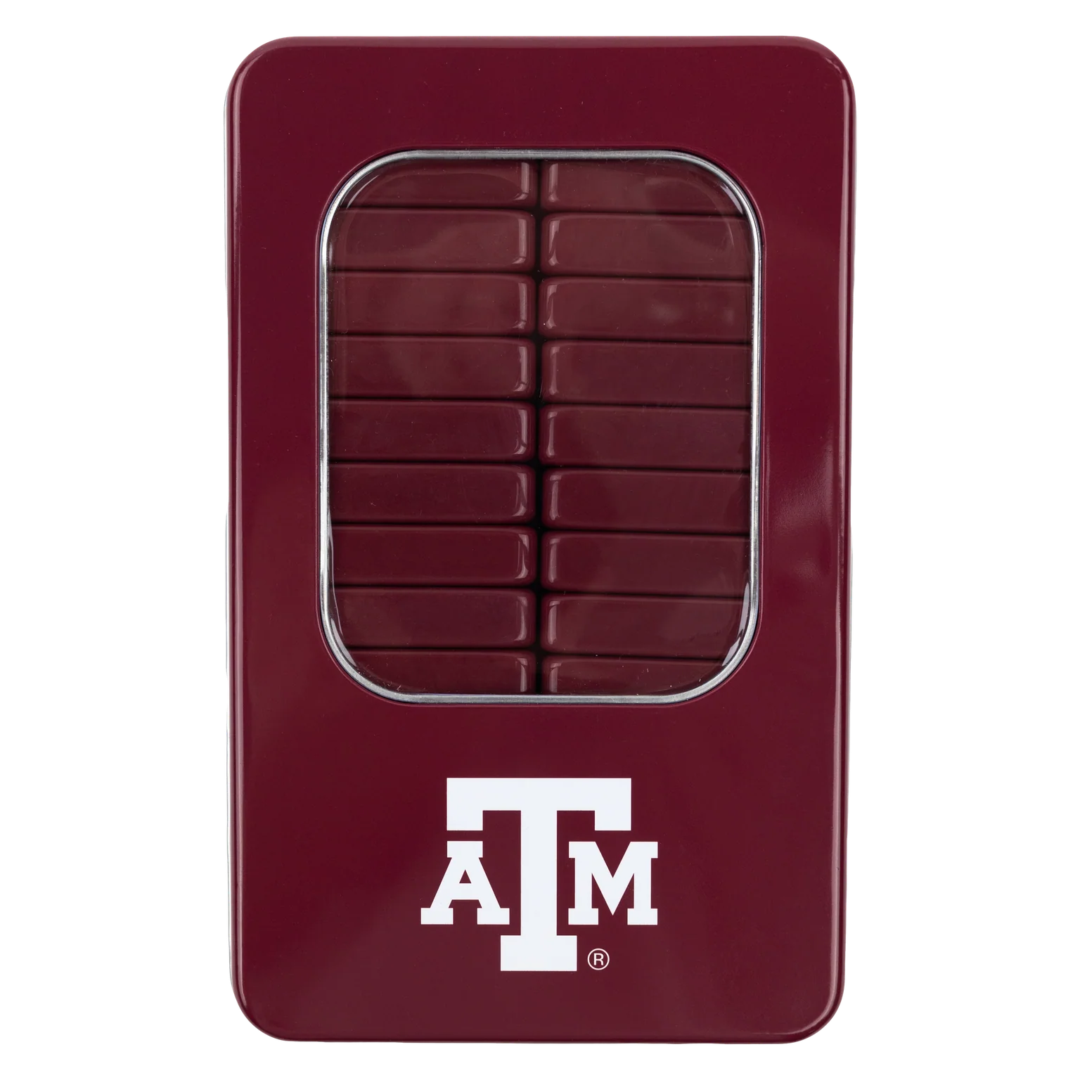 Texas A&M Maroon Dominoes Tin