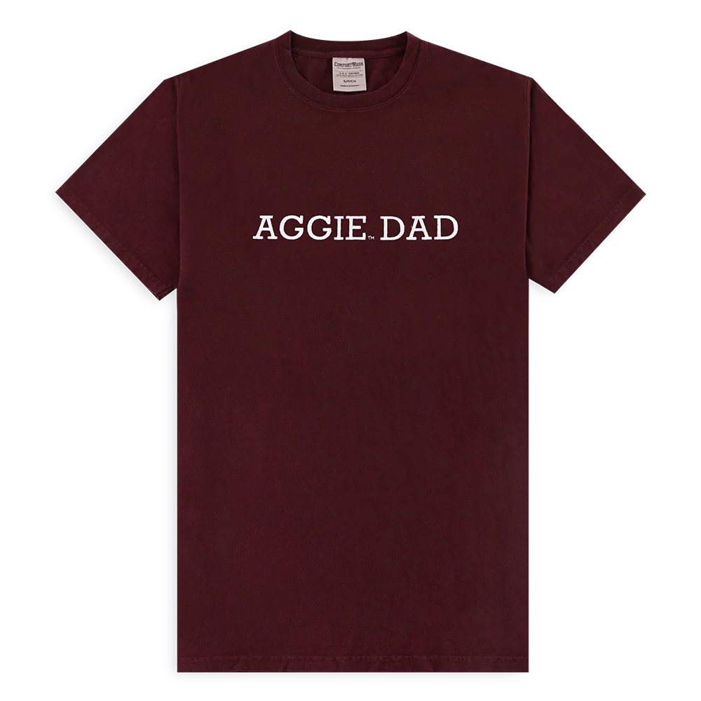 Maroon Embroidered Aggie Dad T-Shirt