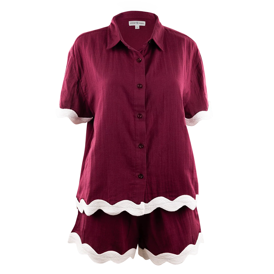 Maroon Gauze Rick Rack Set