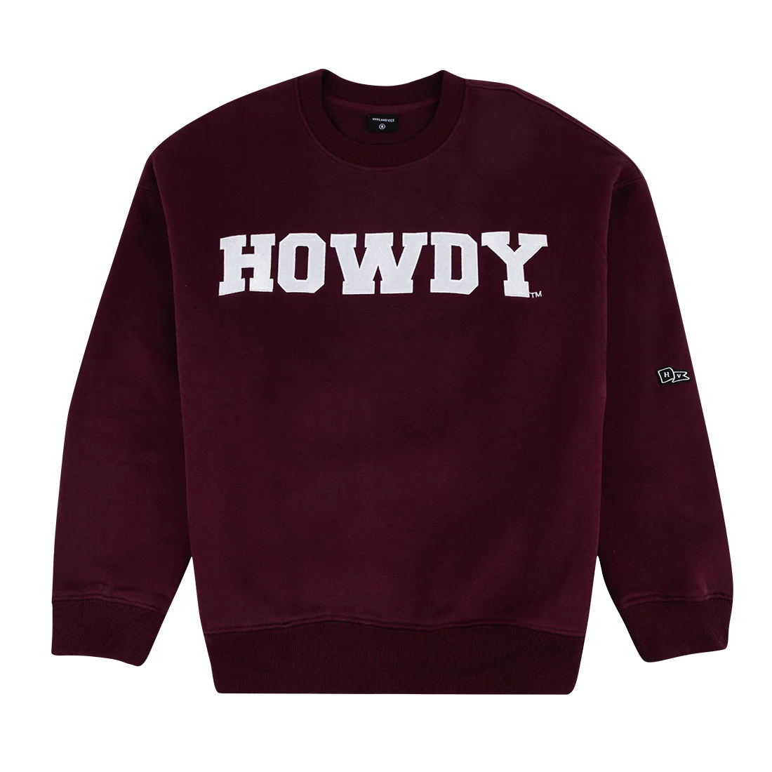 Howdy Hype & Vice Maroon Offside Crewneck