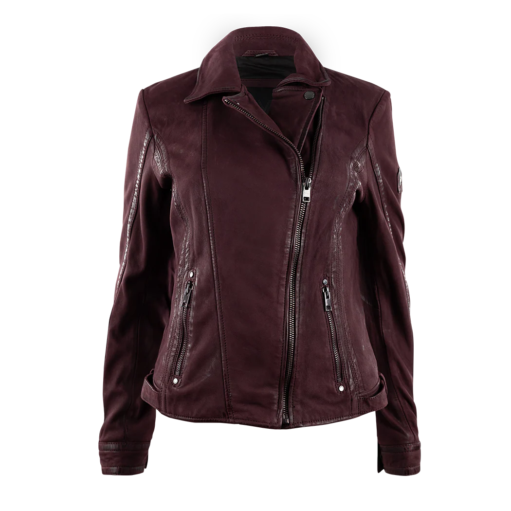 Maroon Leather Twila Jacket