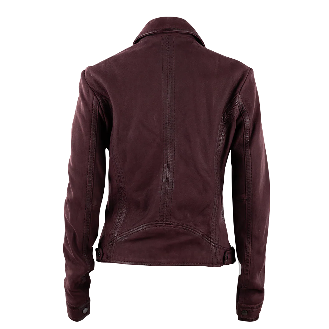 Maroon Leather Twila Jacket - Image 3