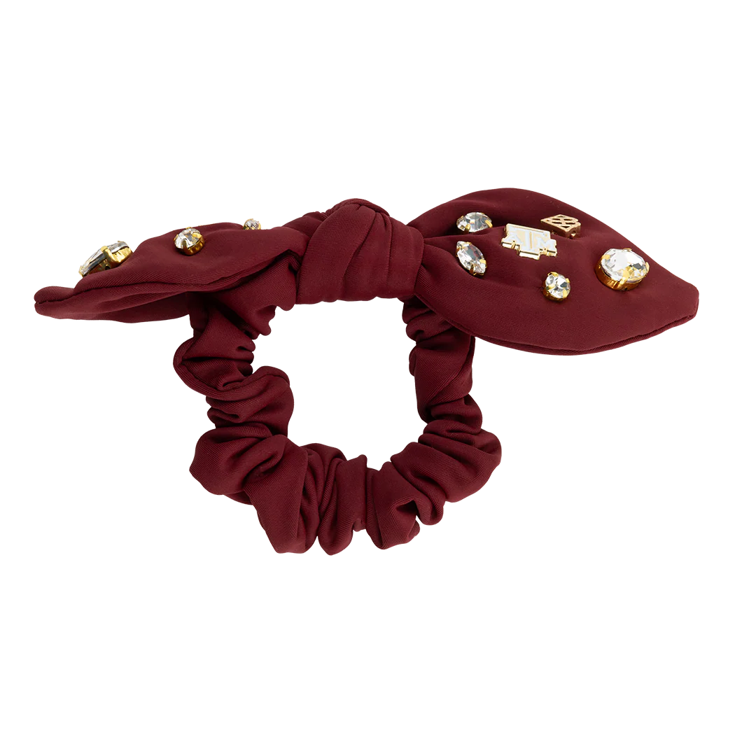 Maroon Logo Bow Scrunchie - - Image 2