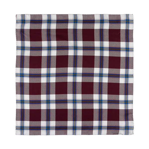 Maroon Plaid Silk Scarf - Image 2