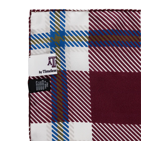 Maroon Plaid Silk Scarf - Image 4