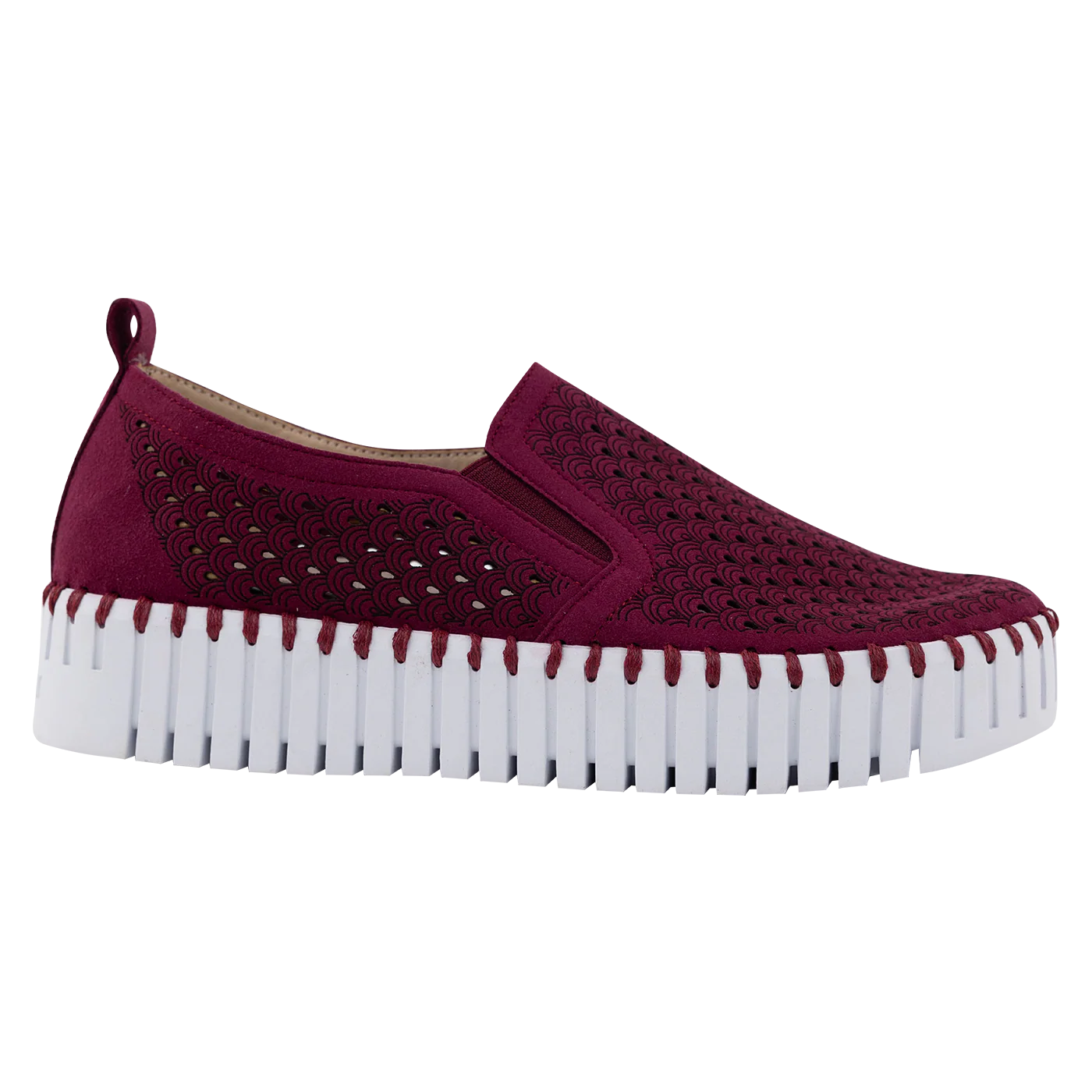 Maroon Platform Tulip Shoes - Image 3