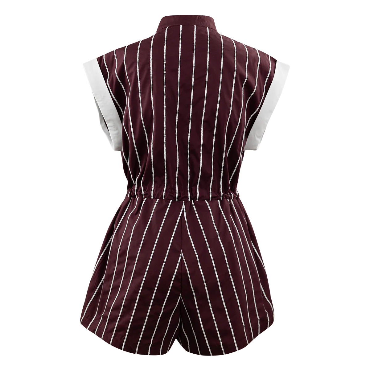 Queen of Sparkles Reveille Maroon Bow Striped Romper - Image 3