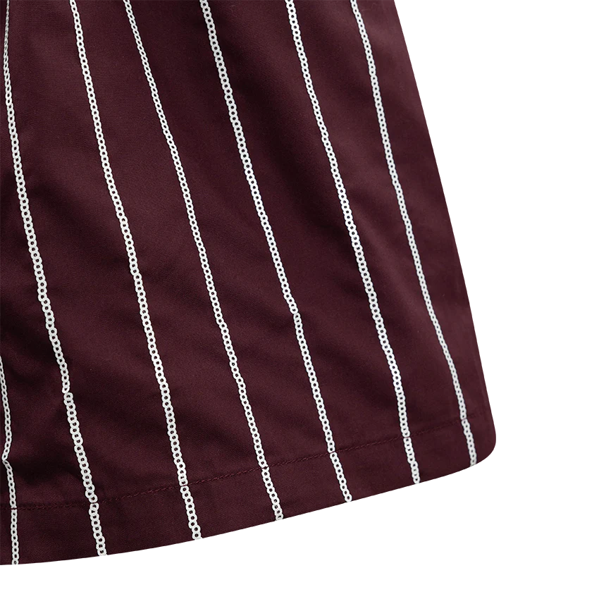 Queen of Sparkles Reveille Maroon Bow Striped Romper - Image 6
