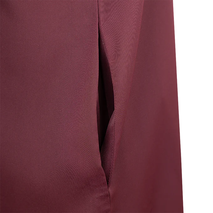 Maroon Rolled Sleeve V Neck Dress - Image 5